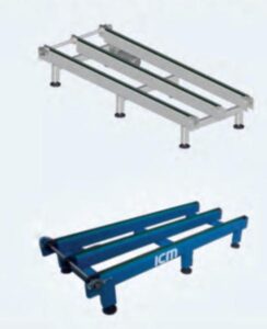 Chain conveyors for pallets